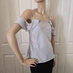 Key & Lime Off the Shoulder Flutter Shirt SZ M